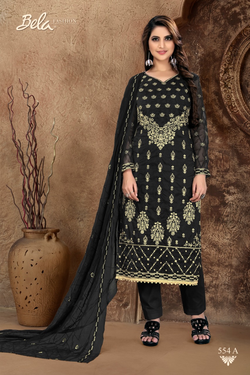 Allison By Bela Fashion 549-a To 556-b Series Designer Wear Collection Suits Colorful Stylish Fancy Beautiful Party Wear & Occasional Wear Organza Embroidered Dresses At Wholesale Price