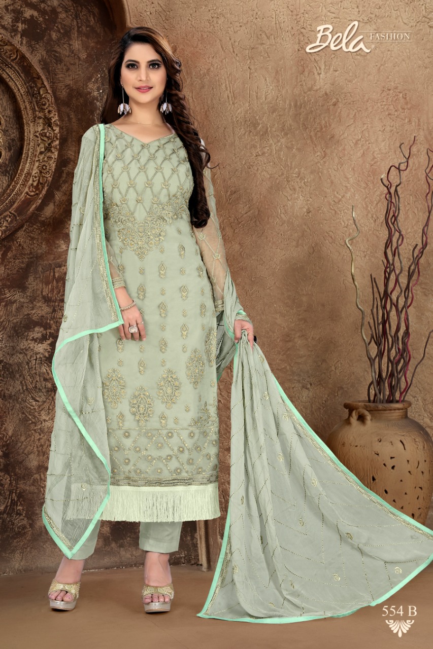 Allison By Bela Fashion 549-a To 556-b Series Designer Wear Collection Suits Colorful Stylish Fancy Beautiful Party Wear & Occasional Wear Organza Embroidered Dresses At Wholesale Price