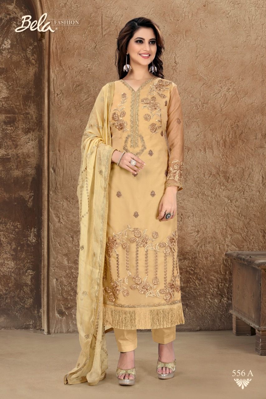 Allison By Bela Fashion 549-a To 556-b Series Designer Wear Collection Suits Colorful Stylish Fancy Beautiful Party Wear & Occasional Wear Organza Embroidered Dresses At Wholesale Price