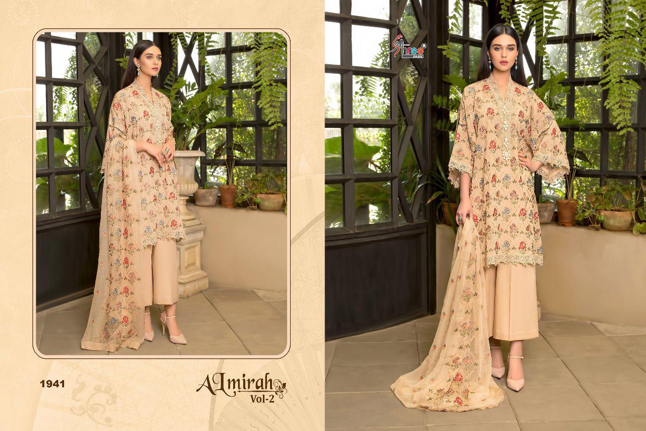 Almirah Vol-2 By Shree Fabs 1941 To 1945 Series Pakistani Designer Suits Collection Beautiful Stylish Fancy Colorful Party Wear & Occasional Wear Pure Cotton With Heavy Self Embroidery Dresses At Wholesale Price