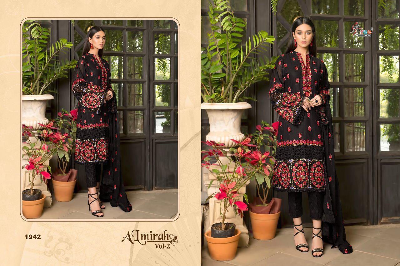 Almirah Vol-2 By Shree Fabs 1941 To 1945 Series Pakistani Designer Suits Collection Beautiful Stylish Fancy Colorful Party Wear & Occasional Wear Pure Cotton With Heavy Self Embroidery Dresses At Wholesale Price