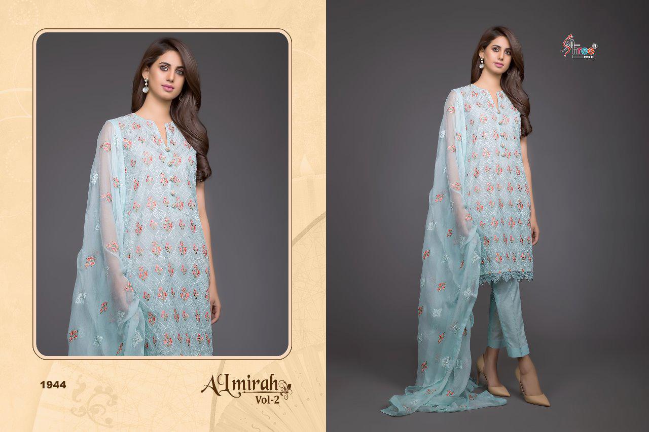 Almirah Vol-2 By Shree Fabs 1941 To 1945 Series Pakistani Designer Suits Collection Beautiful Stylish Fancy Colorful Party Wear & Occasional Wear Pure Cotton With Heavy Self Embroidery Dresses At Wholesale Price