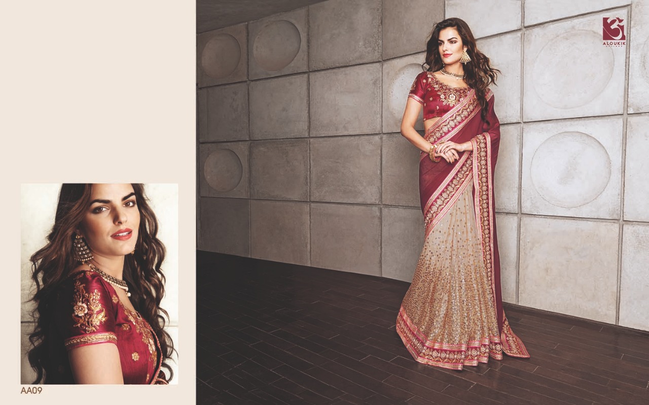 Aloukik Mix Collection By Aloukik Indian Traditional Wear Collection Beautiful Stylish Fancy Colorful Party Wear & Occasional Wear Fancy Embroidery Sarees At Wholesale Price