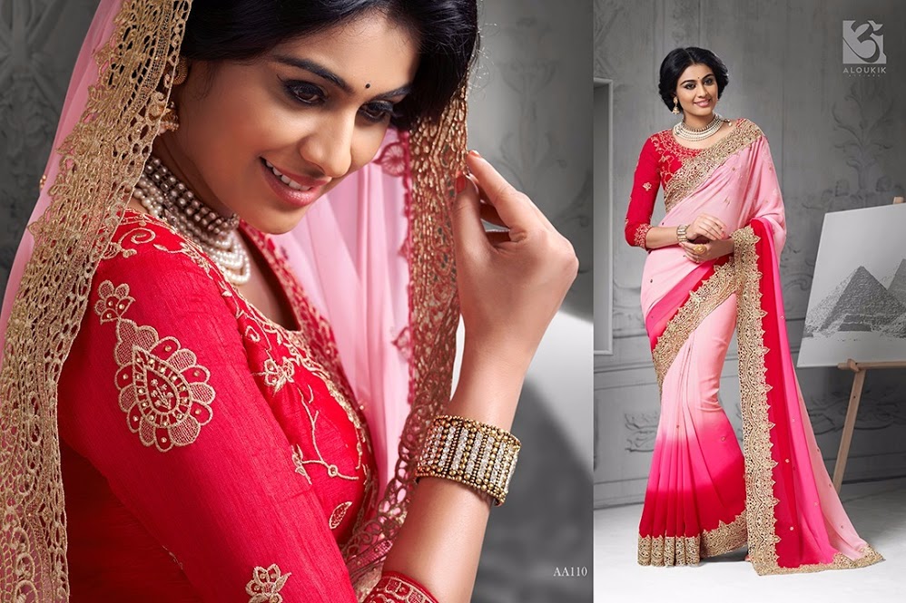 Aloukik Mix Collection By Aloukik Indian Traditional Wear Collection Beautiful Stylish Fancy Colorful Party Wear & Occasional Wear Fancy Embroidery Sarees At Wholesale Price