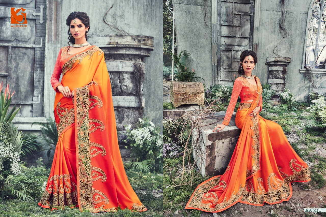Aloukik Mix Collection By Aloukik Indian Traditional Wear Collection Beautiful Stylish Fancy Colorful Party Wear & Occasional Wear Fancy Embroidery Sarees At Wholesale Price