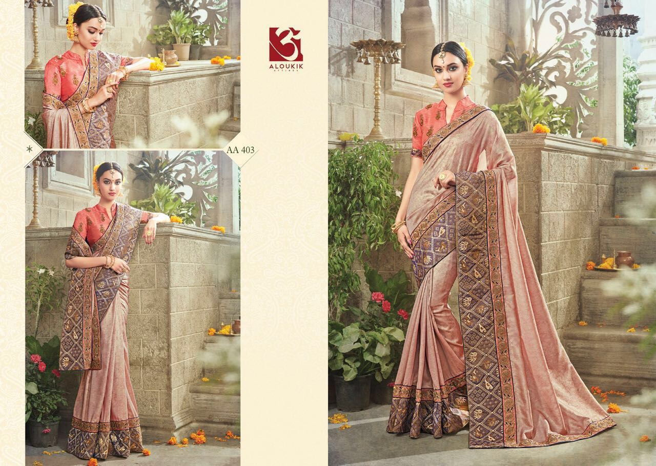 Aloukik Mix Collection By Aloukik Indian Traditional Wear Collection Beautiful Stylish Fancy Colorful Party Wear & Occasional Wear Fancy Embroidery Sarees At Wholesale Price