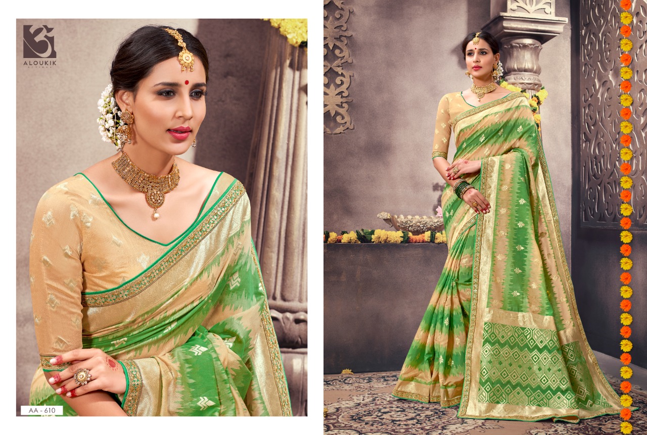 Aloukik Mix Collection By Aloukik Indian Traditional Wear Collection Beautiful Stylish Fancy Colorful Party Wear & Occasional Wear Fancy Embroidery Sarees At Wholesale Price