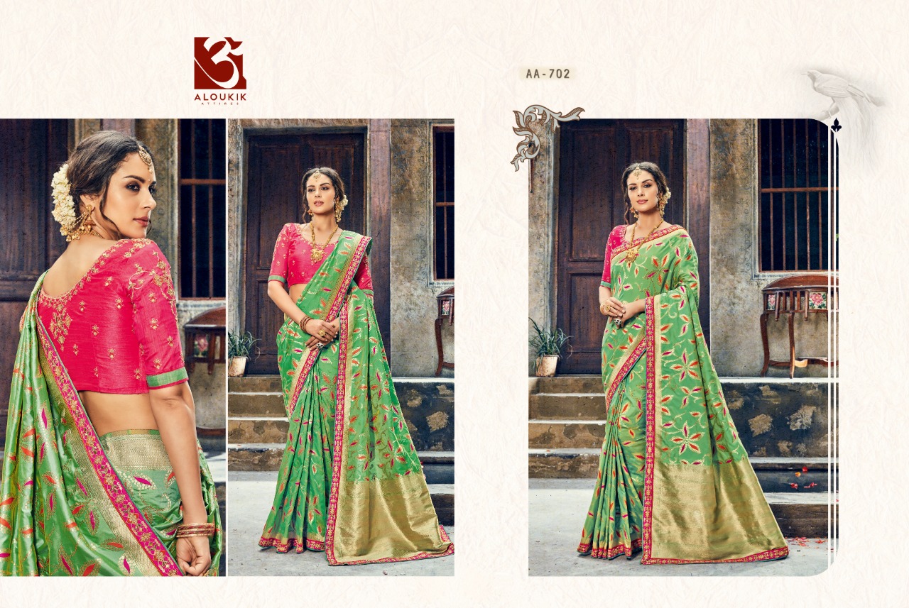 Aloukik Mix Collection By Aloukik Indian Traditional Wear Collection Beautiful Stylish Fancy Colorful Party Wear & Occasional Wear Fancy Embroidery Sarees At Wholesale Price