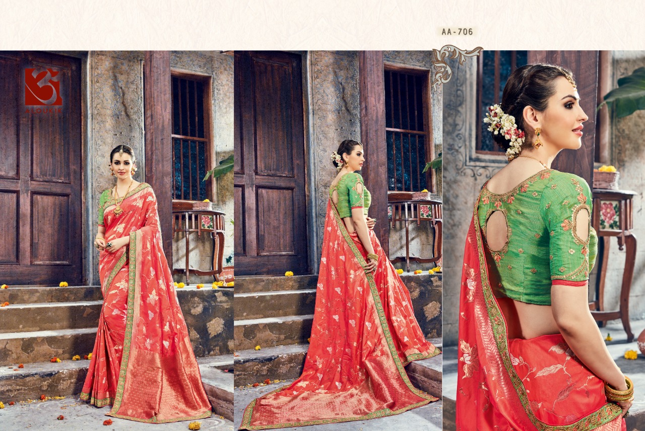 Aloukik Mix Collection By Aloukik Indian Traditional Wear Collection Beautiful Stylish Fancy Colorful Party Wear & Occasional Wear Fancy Embroidery Sarees At Wholesale Price