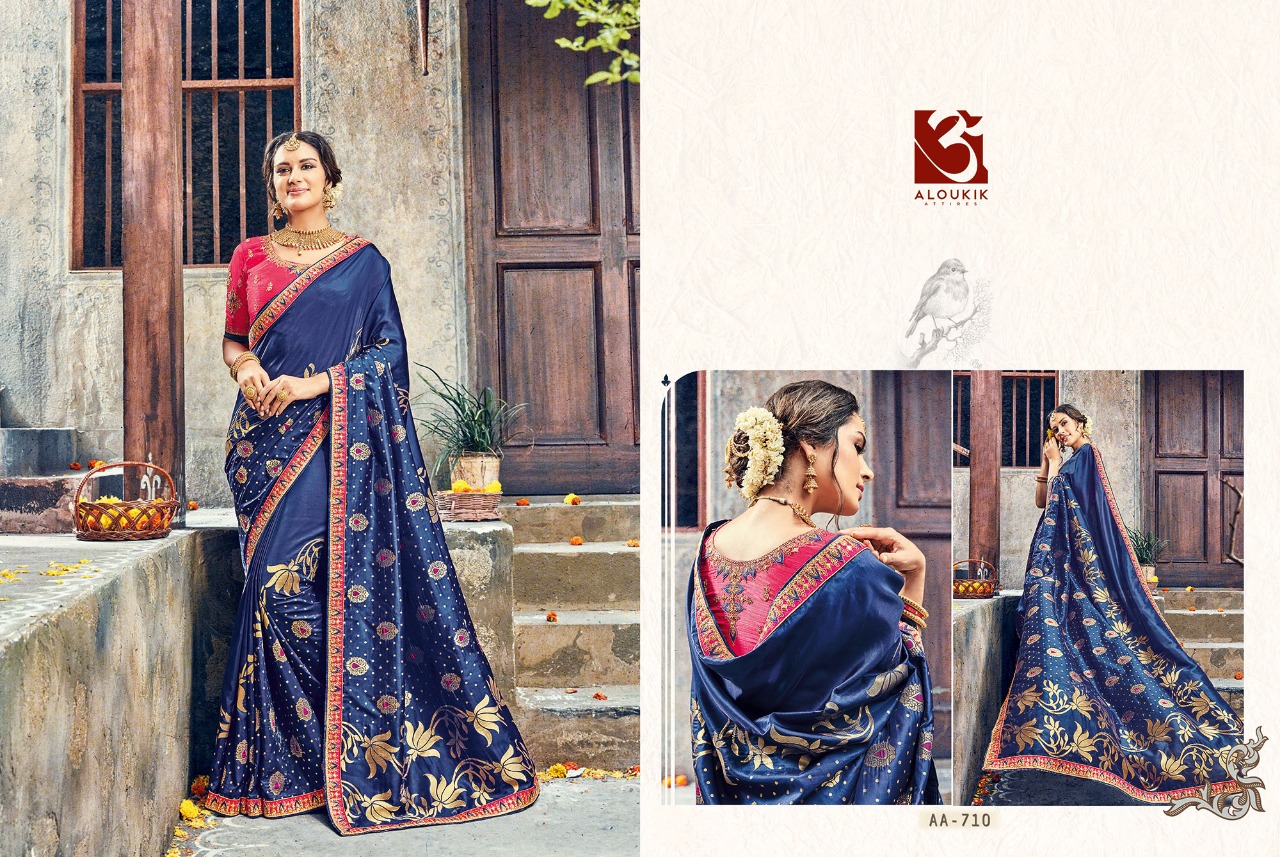 Aloukik Mix Collection By Aloukik Indian Traditional Wear Collection Beautiful Stylish Fancy Colorful Party Wear & Occasional Wear Fancy Embroidery Sarees At Wholesale Price