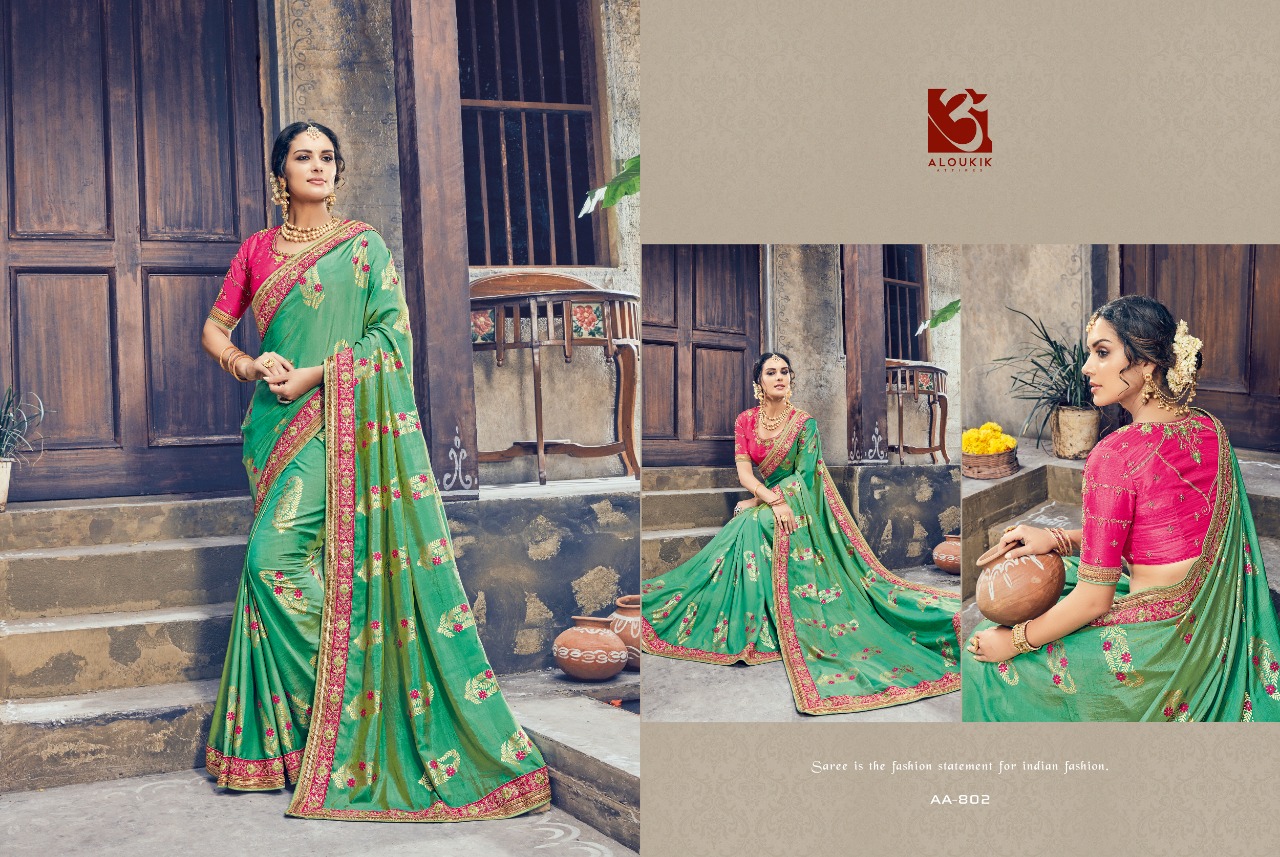 Aloukik Mix Collection By Aloukik Indian Traditional Wear Collection Beautiful Stylish Fancy Colorful Party Wear & Occasional Wear Fancy Embroidery Sarees At Wholesale Price