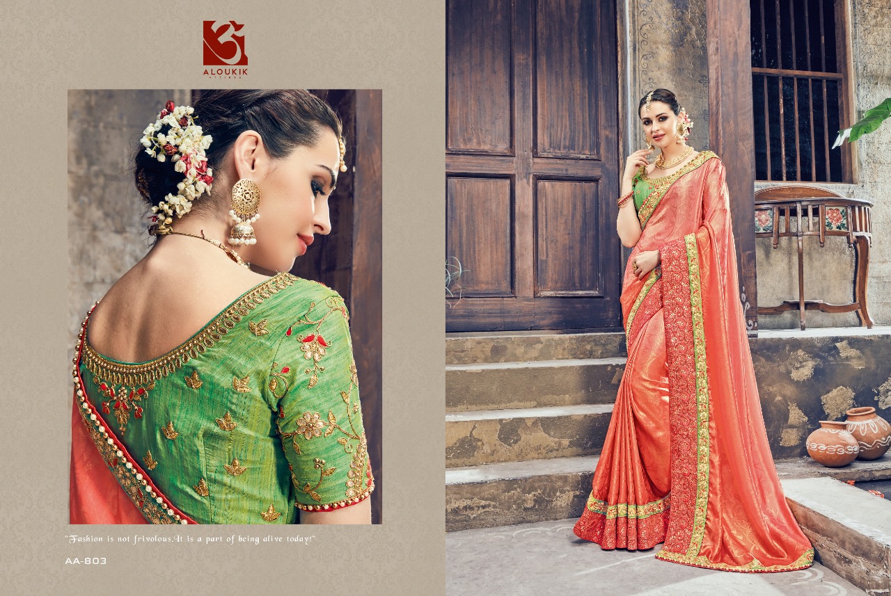 Aloukik Mix Collection By Aloukik Indian Traditional Wear Collection Beautiful Stylish Fancy Colorful Party Wear & Occasional Wear Fancy Embroidery Sarees At Wholesale Price