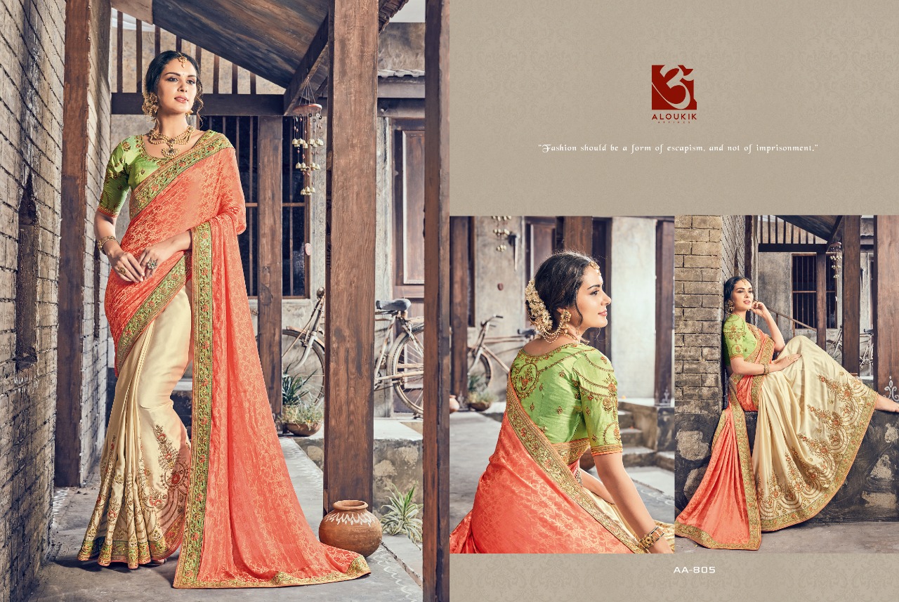 Aloukik Mix Collection By Aloukik Indian Traditional Wear Collection Beautiful Stylish Fancy Colorful Party Wear & Occasional Wear Fancy Embroidery Sarees At Wholesale Price