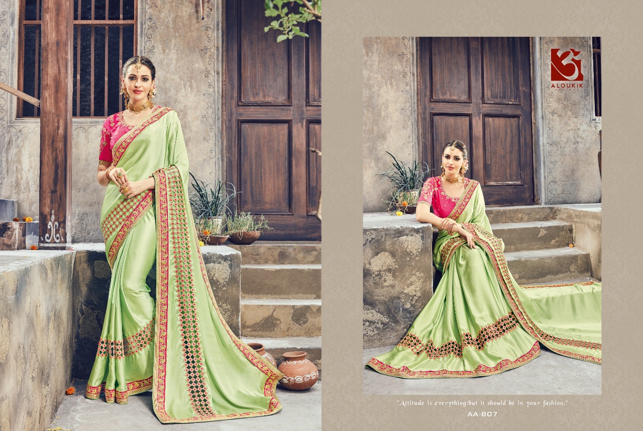 Aloukik Mix Collection By Aloukik Indian Traditional Wear Collection Beautiful Stylish Fancy Colorful Party Wear & Occasional Wear Fancy Embroidery Sarees At Wholesale Price
