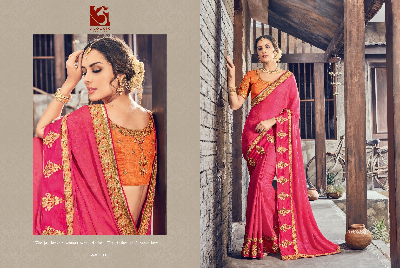 Aloukik Mix Collection By Aloukik Indian Traditional Wear Collection Beautiful Stylish Fancy Colorful Party Wear & Occasional Wear Fancy Embroidery Sarees At Wholesale Price