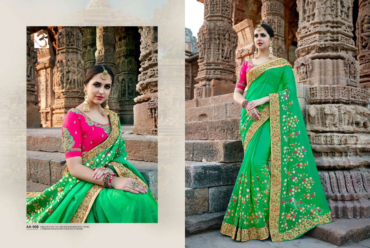 Aloukik Mix Collection By Aloukik Indian Traditional Wear Collection Beautiful Stylish Fancy Colorful Party Wear & Occasional Wear Fancy Embroidery Sarees At Wholesale Price