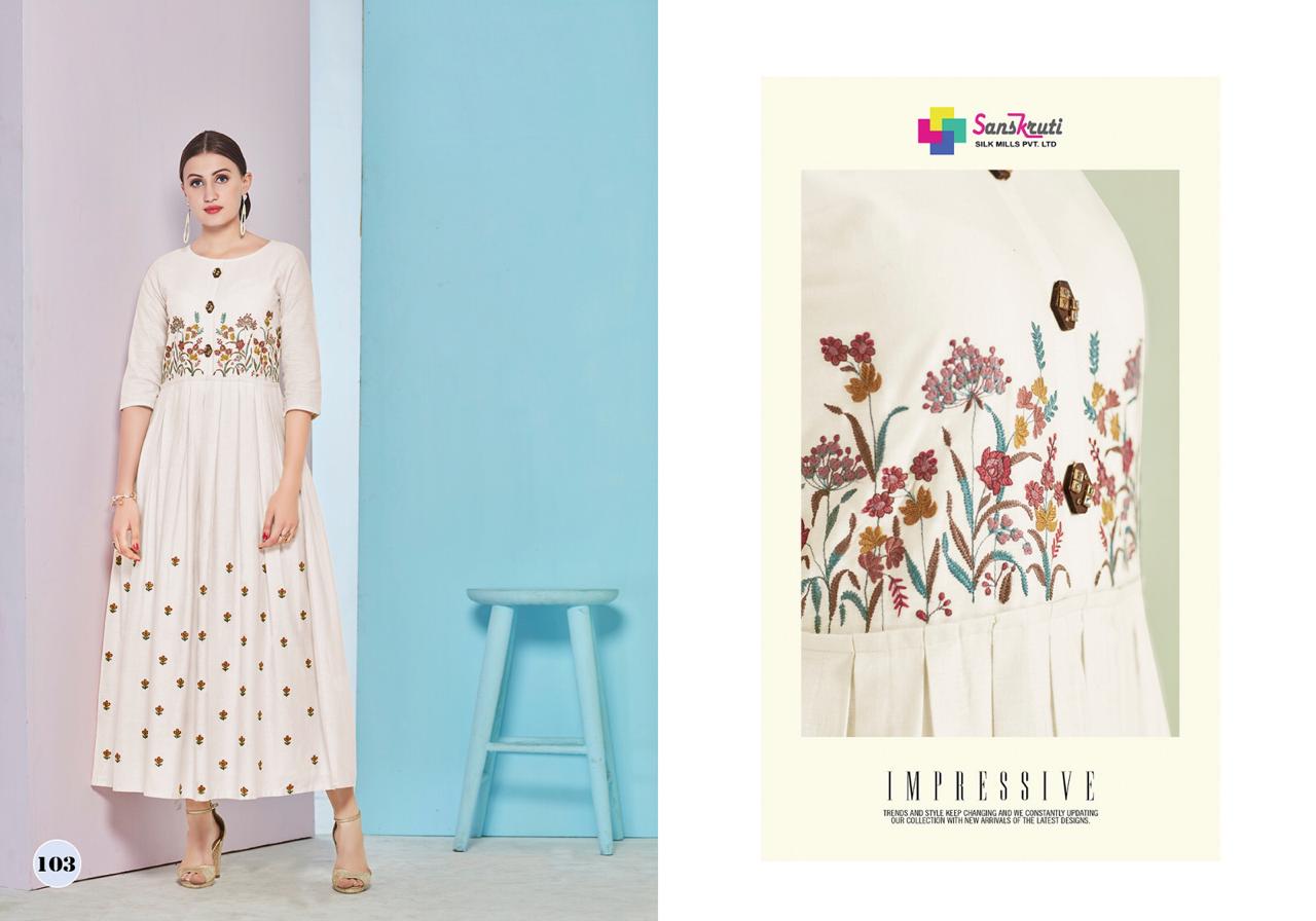 Amaze By Saarthi Fashion 101 To 109 Series Beautiful Colorful Stylish Fancy Casual Wear & Ethnic Wear & Ready To Wear Rayon Slub Printed Kurtis At Wholesale Price