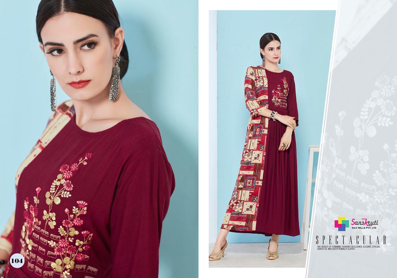 Amaze By Saarthi Fashion 101 To 109 Series Beautiful Colorful Stylish Fancy Casual Wear & Ethnic Wear & Ready To Wear Rayon Slub Printed Kurtis At Wholesale Price