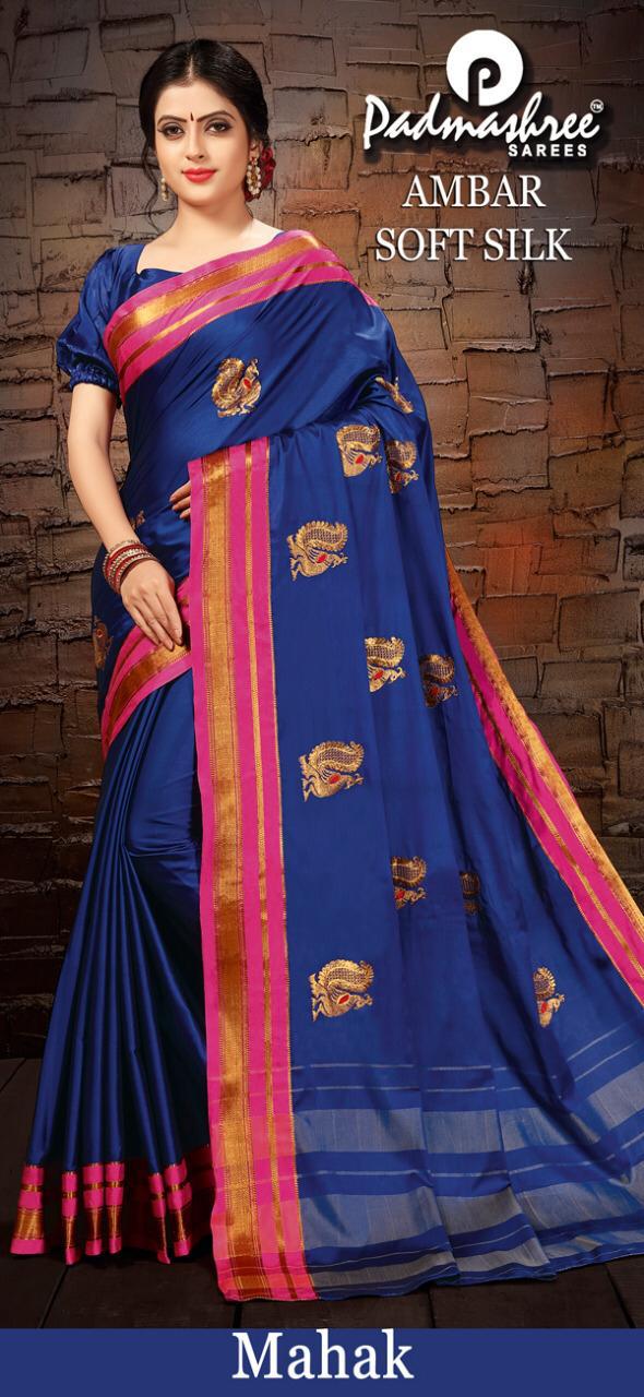 Amber Soft Silk By Padmashree Sarees Indian Traditional Wear Collection Beautiful Stylish Fancy Colorful Party Wear & Occasional Wear Pure Cotton Silk Sarees At Wholesale Price