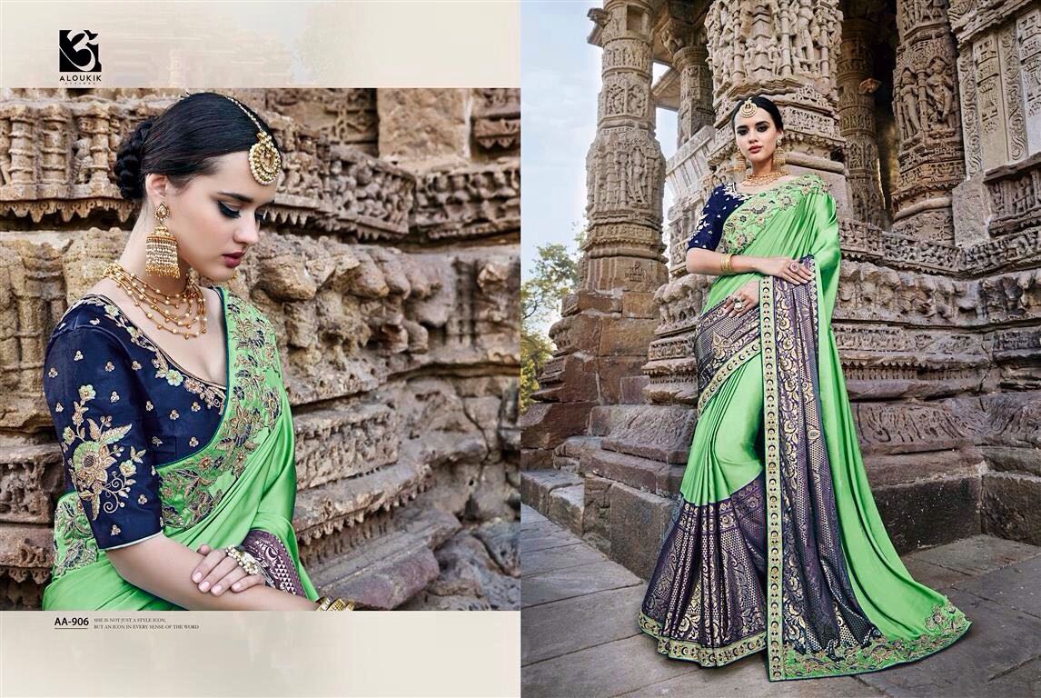 Ameya By Aloukik Attires 901 To 909 Series Designer Wedding Collection Colorful Stylish Fancy Beautiful Party Wear & Occasional Wear Fancy Embroidered Sarees At Wholesale Price
