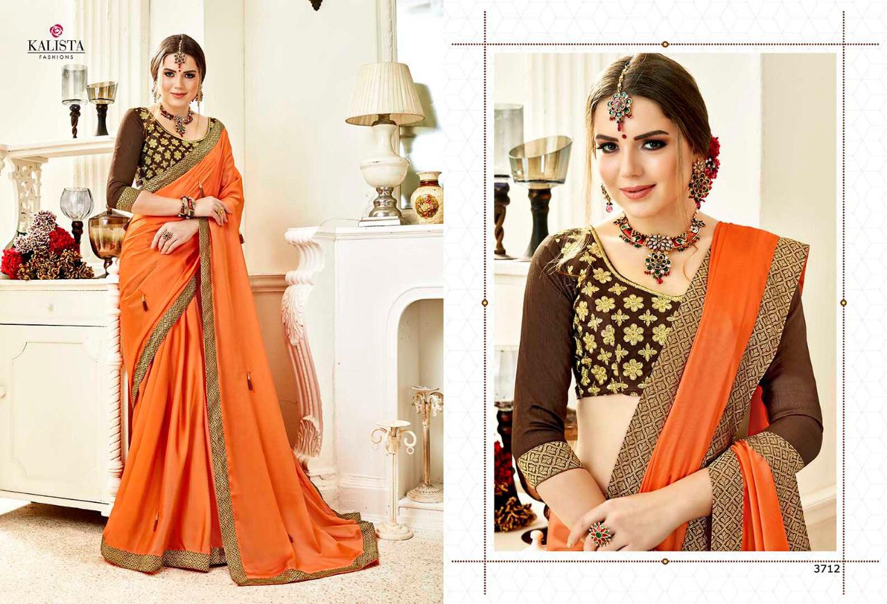 Angel Vol-2 By Kalista Fashion 3710 To 3717 Series Indian Traditional Wear Collection Beautiful Stylish Fancy Colorful Party Wear & Occasional Wear Fancy Embroidered Sarees At Wholesale Price