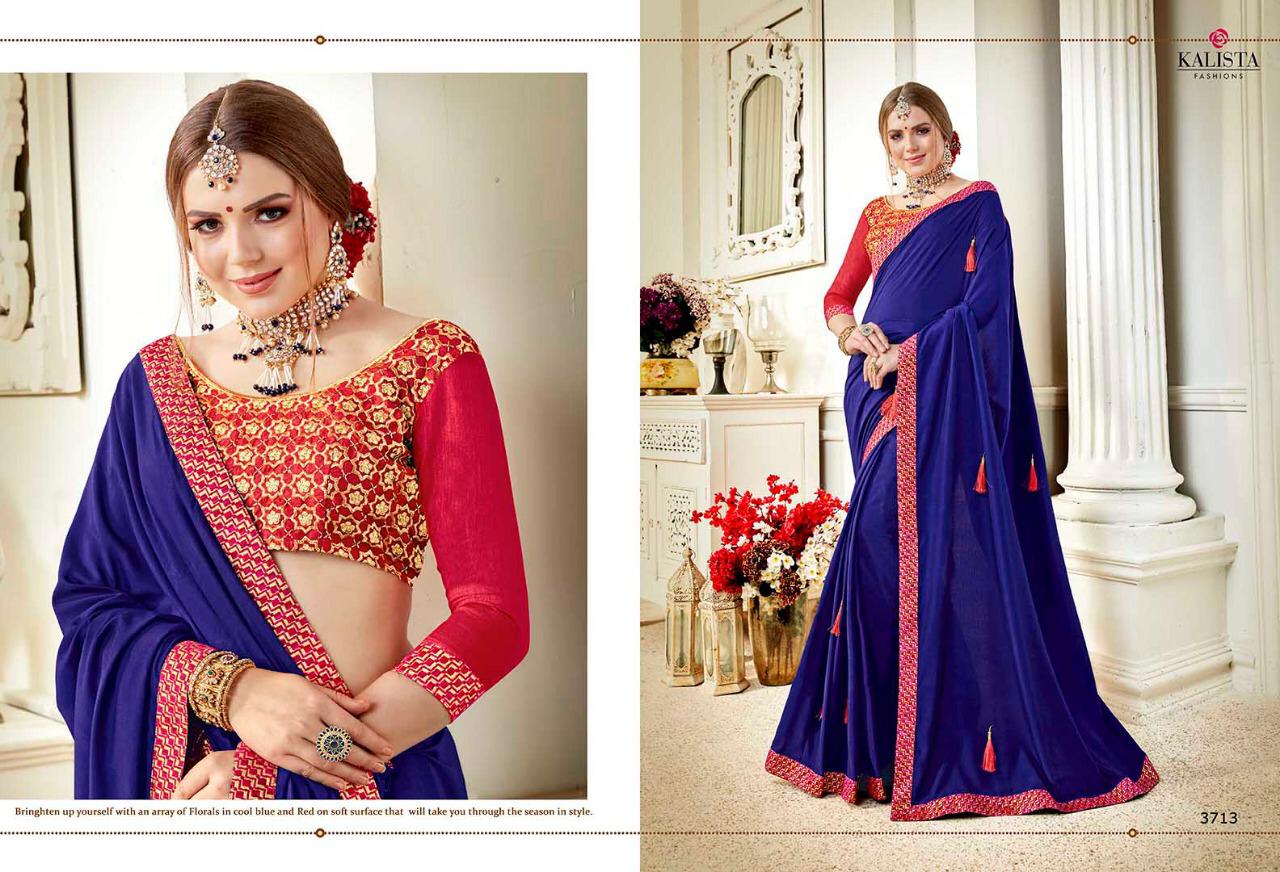 Angel Vol-2 By Kalista Fashion 3710 To 3717 Series Indian Traditional Wear Collection Beautiful Stylish Fancy Colorful Party Wear & Occasional Wear Fancy Embroidered Sarees At Wholesale Price