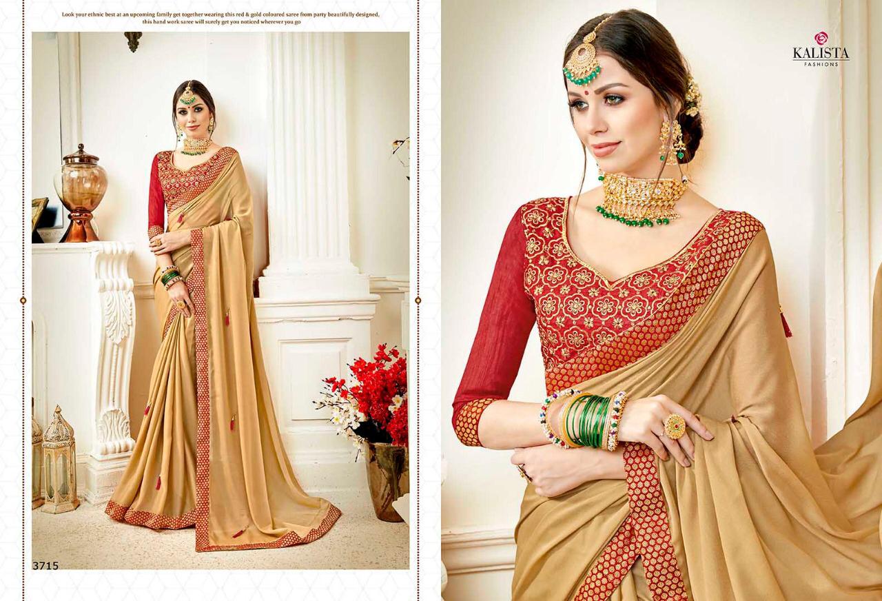 Angel Vol-2 By Kalista Fashion 3710 To 3717 Series Indian Traditional Wear Collection Beautiful Stylish Fancy Colorful Party Wear & Occasional Wear Fancy Embroidered Sarees At Wholesale Price