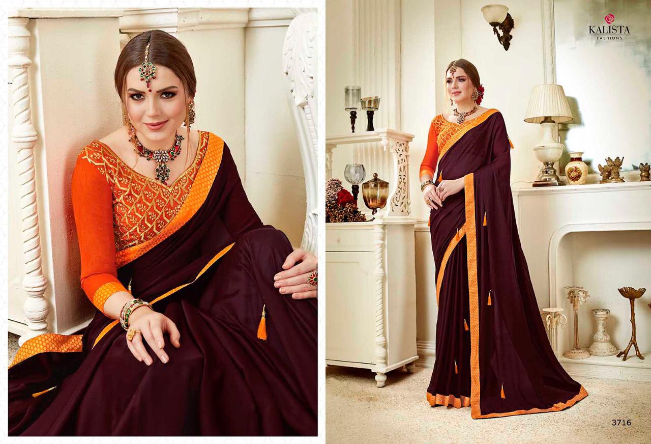 Angel Vol-2 By Kalista Fashion 3710 To 3717 Series Indian Traditional Wear Collection Beautiful Stylish Fancy Colorful Party Wear & Occasional Wear Fancy Embroidered Sarees At Wholesale Price
