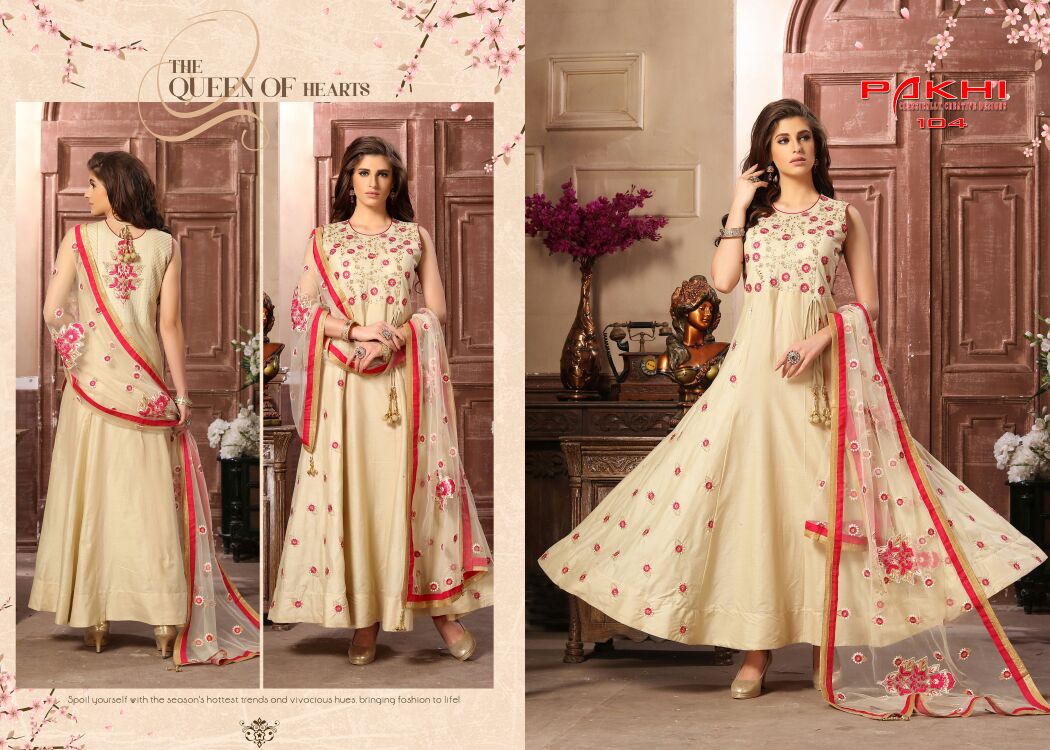 Amira By Pakhi 101 To 109 Series Designer Anarkali Suits Beautiful Stylish Fancy Colorful Party Wear & Occasional Wear Heavy Cotton Cambric Dresses At Wholesale Price