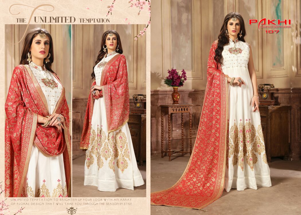 Amira By Pakhi 101 To 109 Series Designer Anarkali Suits Beautiful Stylish Fancy Colorful Party Wear & Occasional Wear Heavy Cotton Cambric Dresses At Wholesale Price
