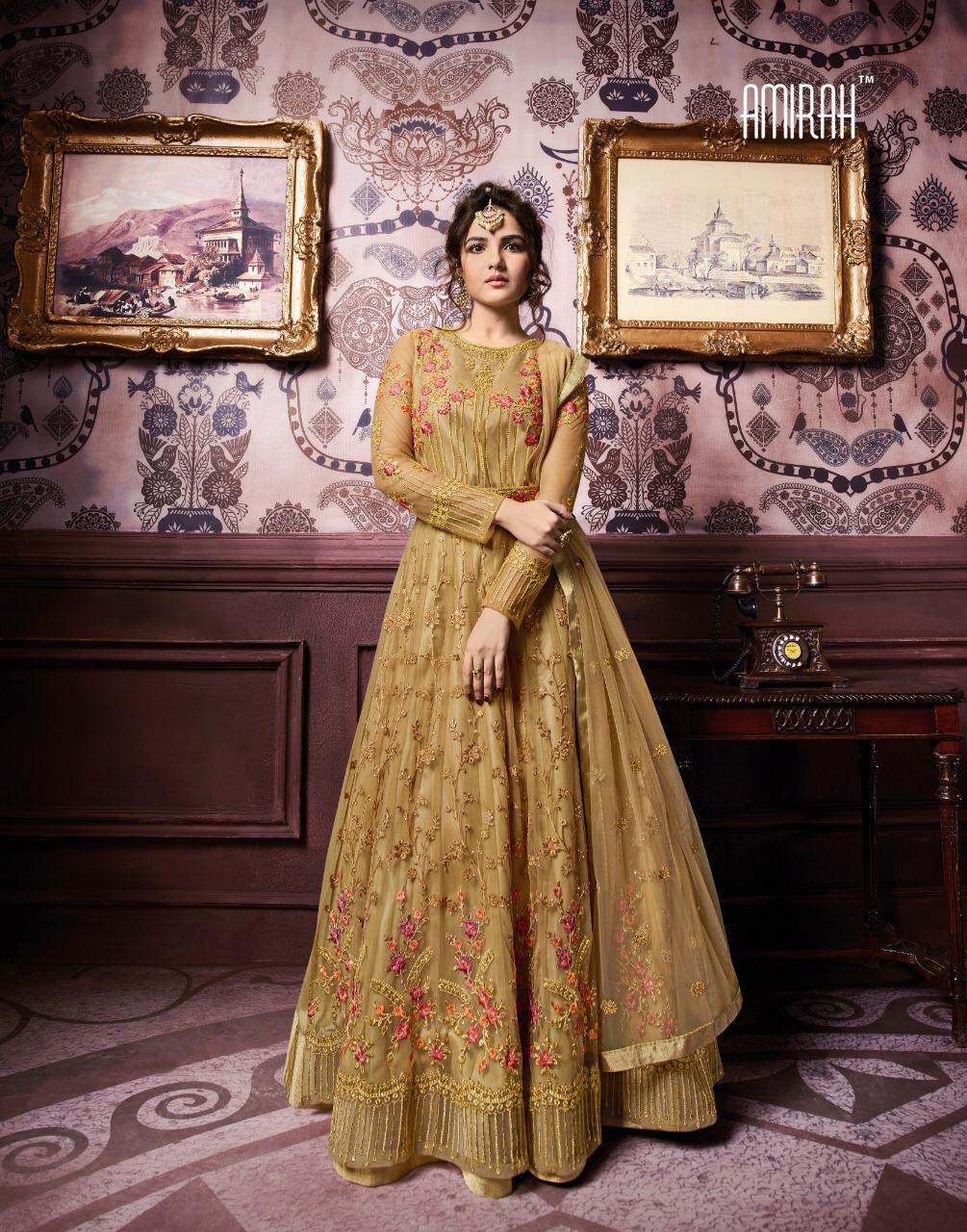 Amirah Vol-18 By Amirah 11021 To 11026 Series Designer Festive Suits Collection Beautiful Stylish Fancy Colorful Party Wear & Occasional Wear Faux Georgette Heavy Embroidered And Hand Work Daimond Dresses At Wholesale Price