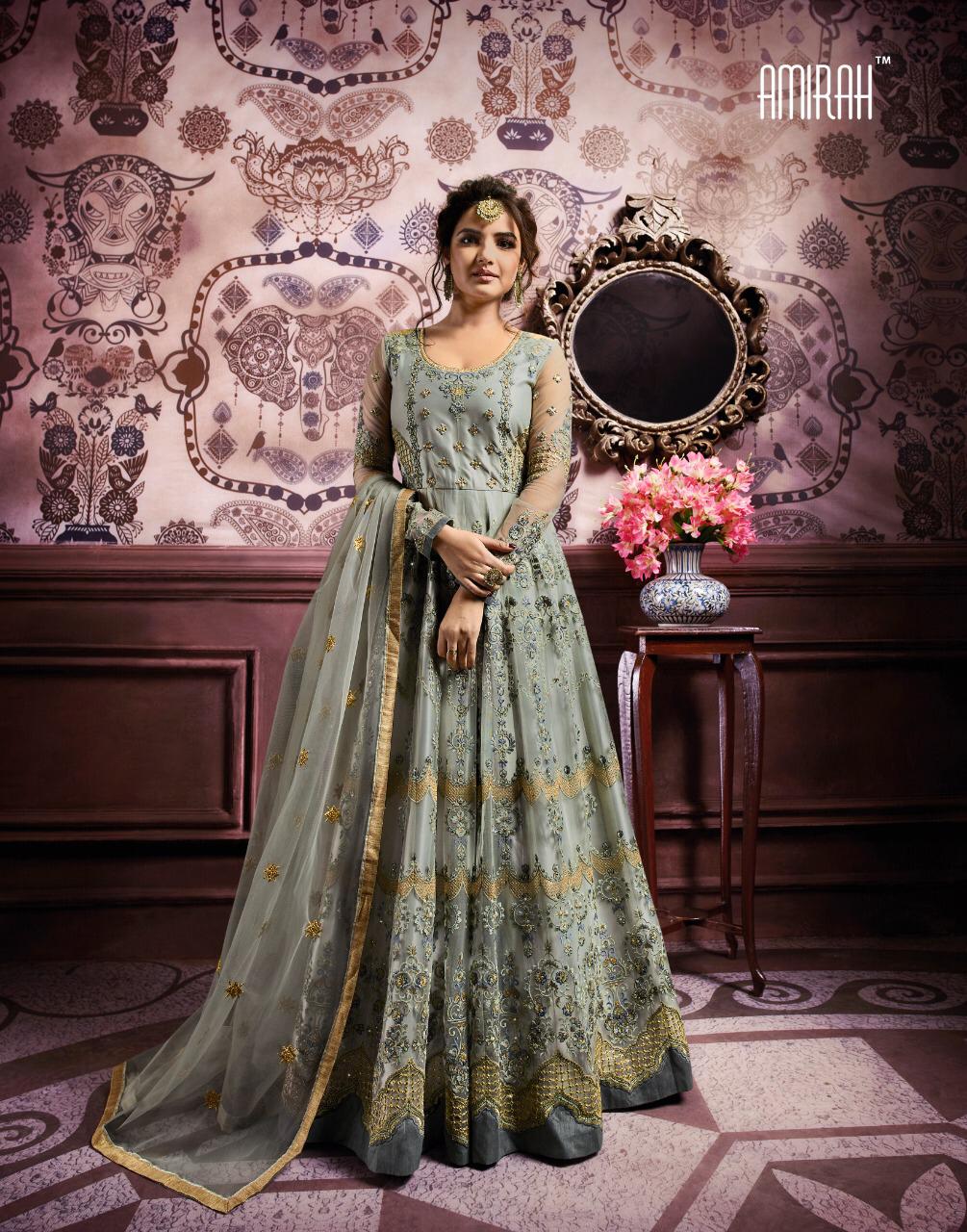 Amirah Vol-18 By Amirah 11021 To 11026 Series Designer Festive Suits Collection Beautiful Stylish Fancy Colorful Party Wear & Occasional Wear Faux Georgette Heavy Embroidered And Hand Work Daimond Dresses At Wholesale Price