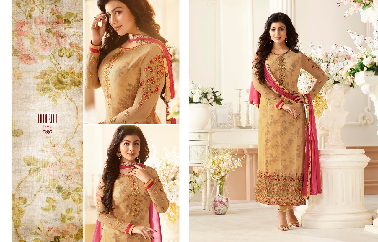 Amirah Vol-3 By Amirah 9031 To 9038 Series Designer Beautiful Fancy Colorful Party Wear & Occasional Wear Faux Georgette Embroidered Dresses At Wholesale Price
