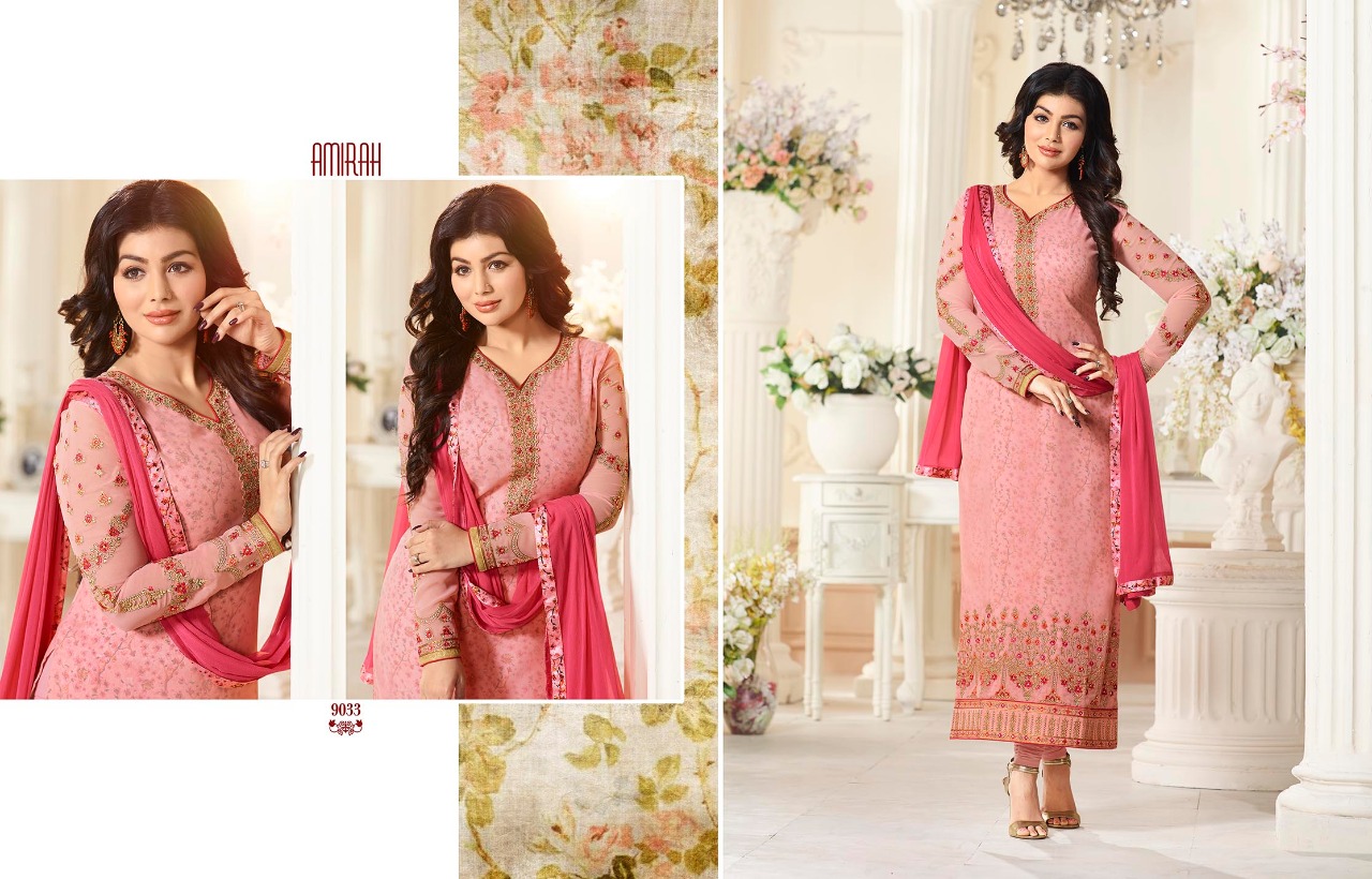 Amirah Vol-3 By Amirah 9031 To 9038 Series Designer Beautiful Fancy Colorful Party Wear & Occasional Wear Faux Georgette Embroidered Dresses At Wholesale Price