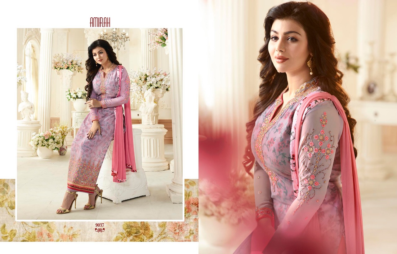 Amirah Vol-3 By Amirah 9031 To 9038 Series Designer Beautiful Fancy Colorful Party Wear & Occasional Wear Faux Georgette Embroidered Dresses At Wholesale Price