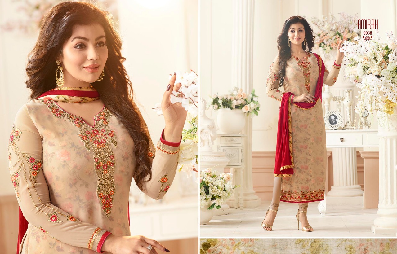 Amirah Vol-3 By Amirah 9031 To 9038 Series Designer Beautiful Fancy Colorful Party Wear & Occasional Wear Faux Georgette Embroidered Dresses At Wholesale Price