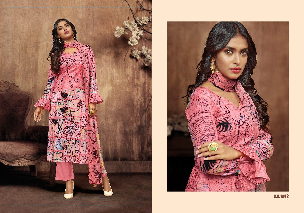 Amora By Shri Vijay 1001 To 1010 Series Indian Traditional Wear Collection Beautiful Stylish Fancy Colorful Party Wear & Occasional Wear Cambric Cotton Digital Printed Dress At Wholesale Price