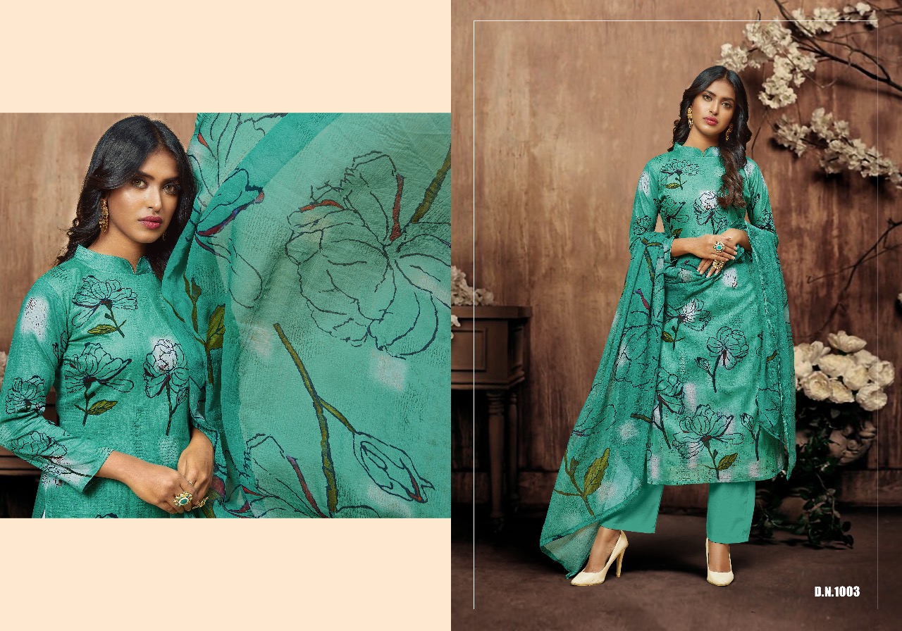Amora By Shri Vijay 1001 To 1010 Series Indian Traditional Wear Collection Beautiful Stylish Fancy Colorful Party Wear & Occasional Wear Cambric Cotton Digital Printed Dress At Wholesale Price