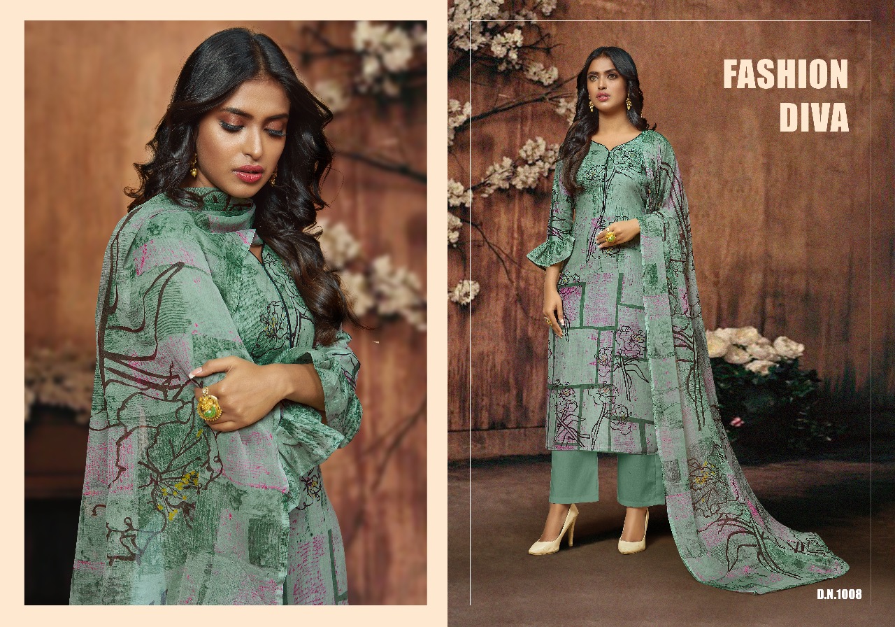 Amora By Shri Vijay 1001 To 1010 Series Indian Traditional Wear Collection Beautiful Stylish Fancy Colorful Party Wear & Occasional Wear Cambric Cotton Digital Printed Dress At Wholesale Price