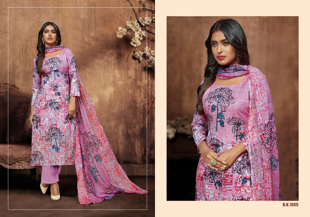Amora By Shri Vijay 1001 To 1010 Series Indian Traditional Wear Collection Beautiful Stylish Fancy Colorful Party Wear & Occasional Wear Cambric Cotton Digital Printed Dress At Wholesale Price