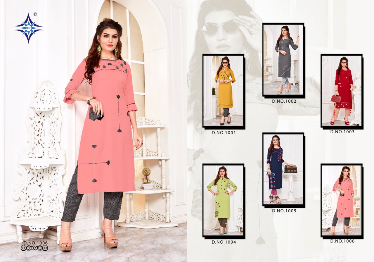 Amruta By Sai Latest Creation 1001 To 1006 Series Stylish Colorful Fancy Beautiful Casual Wear & Ethnic Wear Pure Elica Rayon Flex Kurtis At Wholesale Price