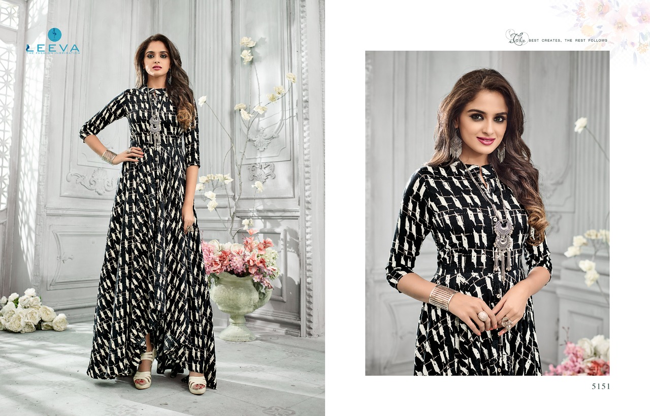 Amyra By Leeva 5151 To 5156 Series Designer Beautiful Stylish Fancy Colorful Casual Wear & Ready To Wear & Ethnic Wear Heavy Rayon Printed Kurtis At Wholesale Price