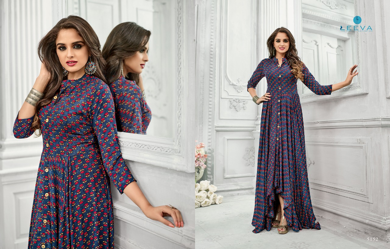 Amyra By Leeva 5151 To 5156 Series Designer Beautiful Stylish Fancy Colorful Casual Wear & Ready To Wear & Ethnic Wear Heavy Rayon Printed Kurtis At Wholesale Price