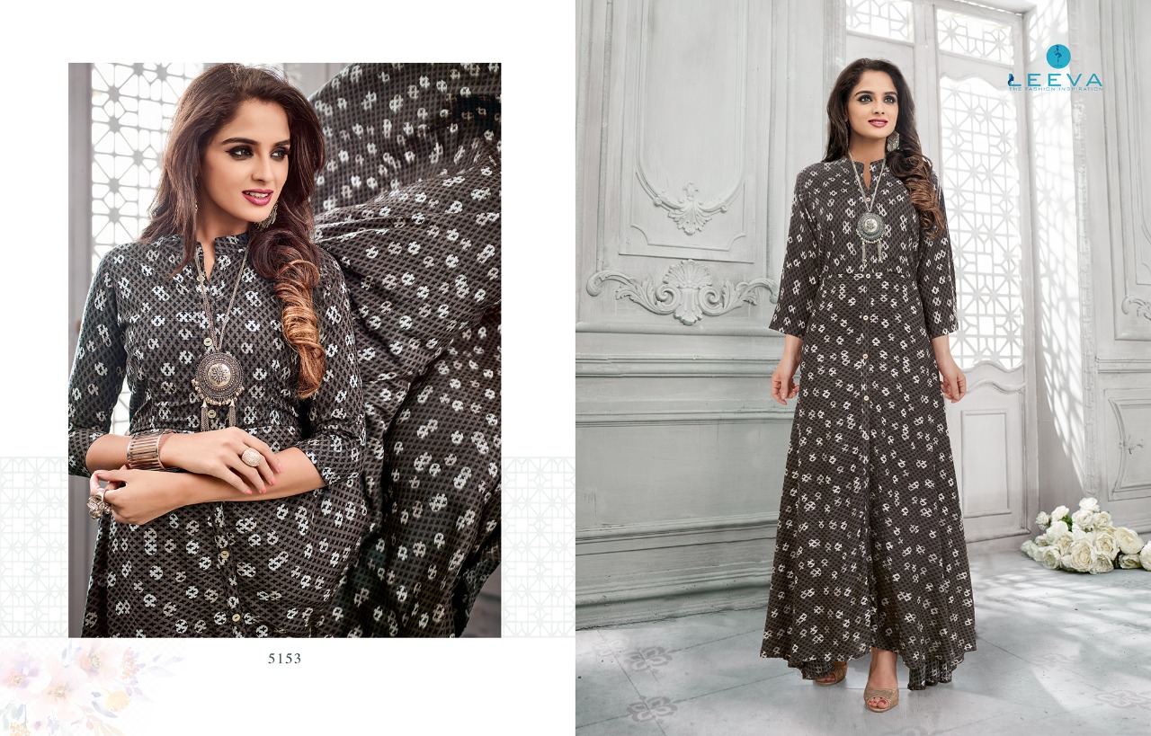 Amyra By Leeva 5151 To 5156 Series Designer Beautiful Stylish Fancy Colorful Casual Wear & Ready To Wear & Ethnic Wear Heavy Rayon Printed Kurtis At Wholesale Price