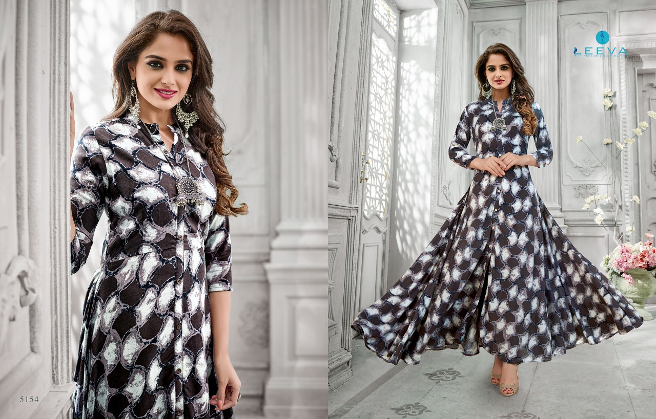 Amyra By Leeva 5151 To 5156 Series Designer Beautiful Stylish Fancy Colorful Casual Wear & Ready To Wear & Ethnic Wear Heavy Rayon Printed Kurtis At Wholesale Price