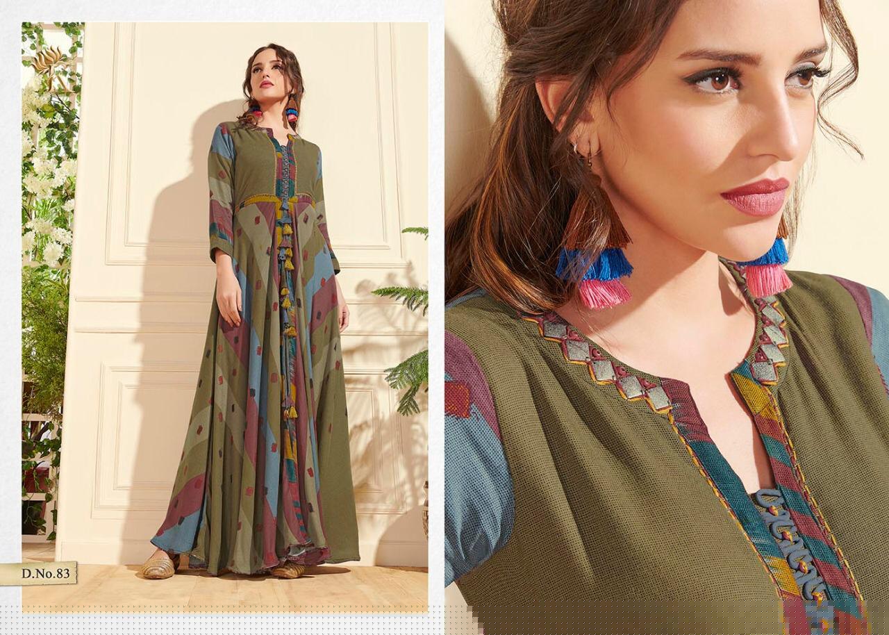 Anaaya By Krsna 81 To 86 Series Beautiful Stylish Fancy Colorful Casual Wear & Ethnic Wear & Ready To Wear Viscose Gowns At Wholesale Price