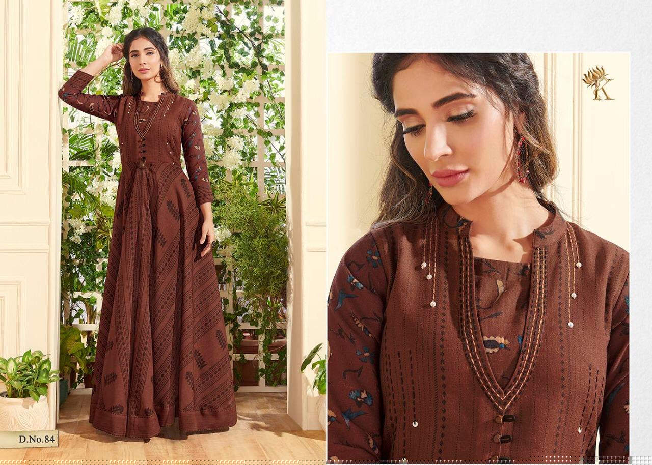 Anaaya By Krsna 81 To 86 Series Beautiful Stylish Fancy Colorful Casual Wear & Ethnic Wear & Ready To Wear Viscose Gowns At Wholesale Price