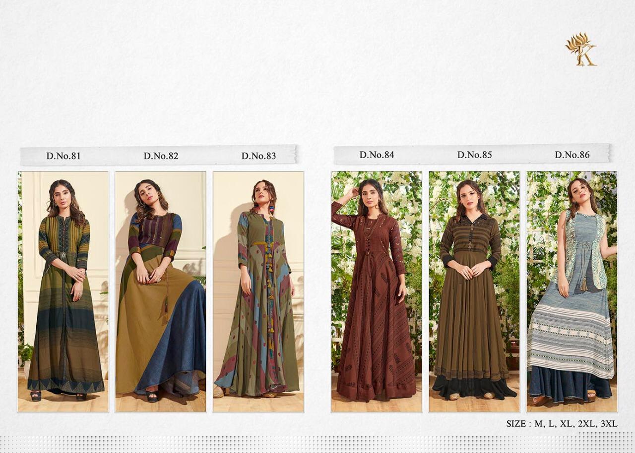 Anaaya By Krsna 81 To 86 Series Beautiful Stylish Fancy Colorful Casual Wear & Ethnic Wear & Ready To Wear Viscose Gowns At Wholesale Price