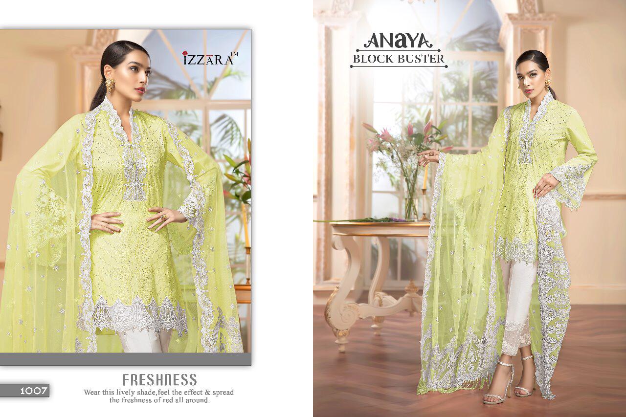 Anaya Block Buster By Izzara 1003 To 1008 Series Designer Pakistani Suits Beautiful Stylish Fancy Colorful Party Wear & Occasional Wear Pure Cambric Cotton Dresses At Wholesale Price