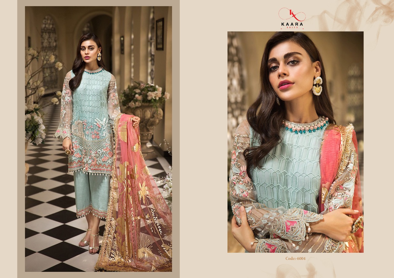 Anaya By Kaara Suit 6001 To 6005 Series Designer Pakistani Suits Colorful Stylish Fancy Beautiful Collection Casual Wear & Ethnic Wear Georgette Embroidered Dresses At Wholesale Price